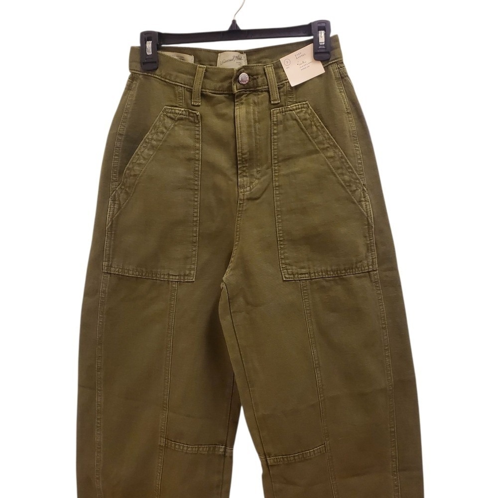 Universal Thread Olive Green High Rise Cropped Wide Leg Cargo Pants - Picture 11 of 11
